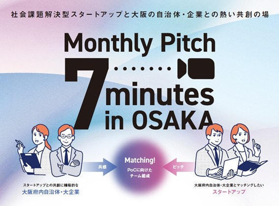 地域課題解決を目的としたピッチイベント「Monthly Pitch 7minutes in OSAKA」開催！